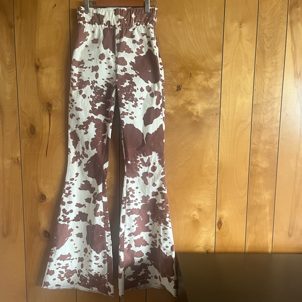 Show Me Your MuMu Cow Print Flares